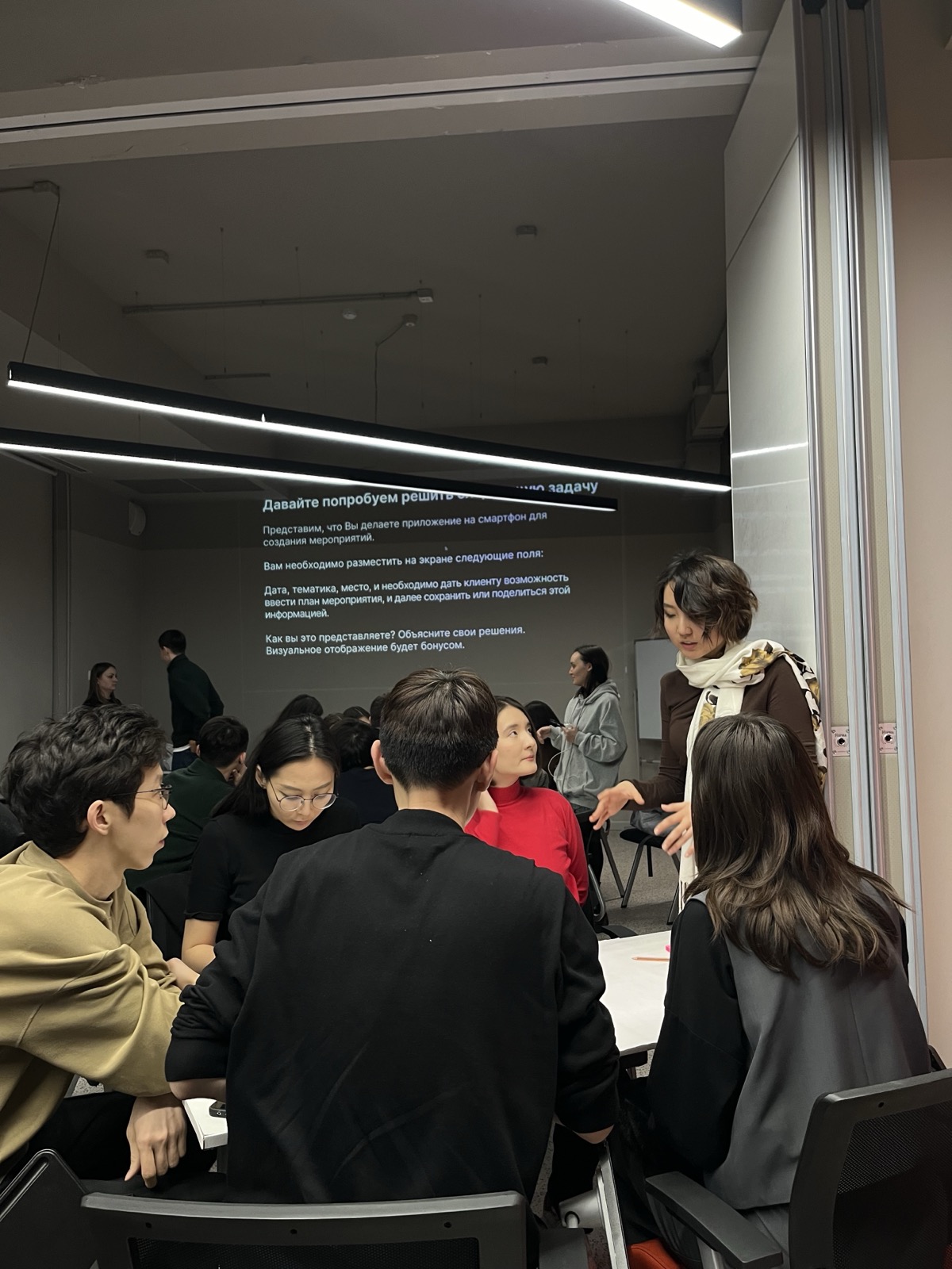 Leading a workshop exercise with participants
